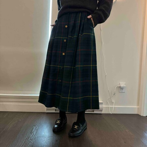 vintage green 100% wool Highland Queen skirt size XS/S - Picture 5 of 12